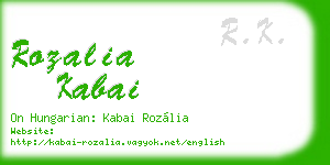 rozalia kabai business card